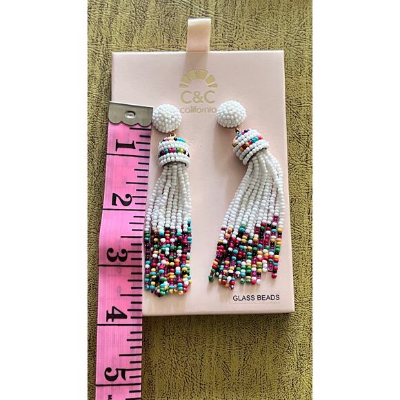 C&C  California Womens Fashion Statement Multi-color Tassel Earring Set - Picture 6 of 6